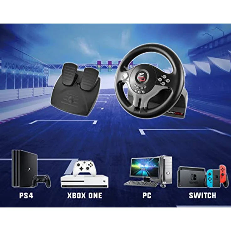 Subsonic Superdrive - Rennlenkrad / Lenkrad Driving Wheel SV200 mit pedalen und Schaltpaddles für Nintendo Switch - PS4 - Xbox One - PC – Bild 4