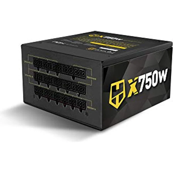 Nox Hummer X750W, PC Netzteil mit 750 W, 80 PLUS Gold-Zertifizierung, modulares Kabelmanagement, aktive Kühlung, Schwarz – Bild 1