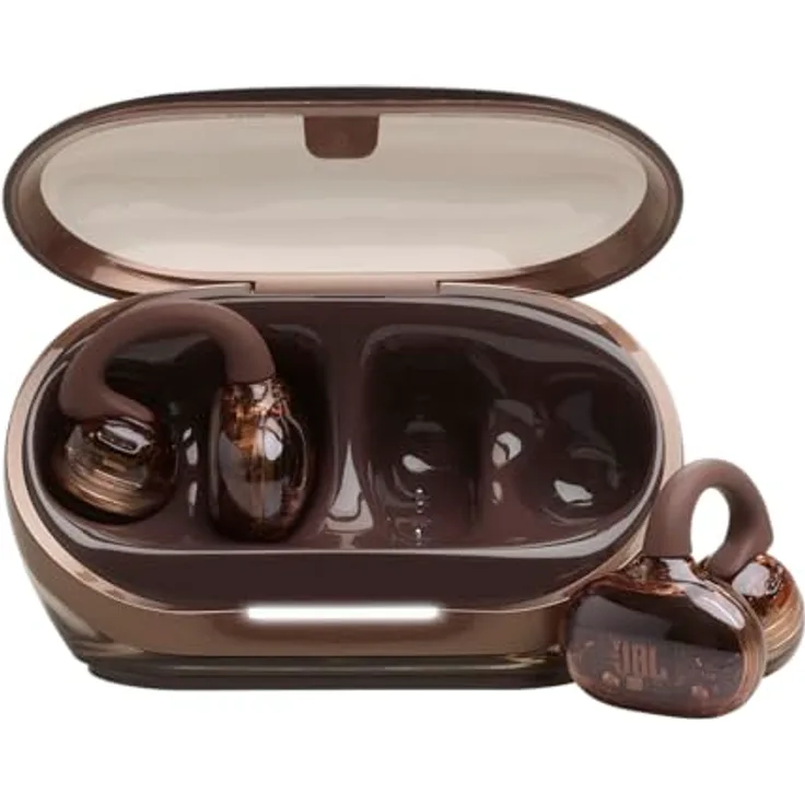 JBL Soundgear Clips, True Wireless Open-Ear-Kopfhörer mit 32 Stunden Spielzeit, 4 Beamforming-Mikrofonen, IP54 wasser- und staubgeschützt, Ghost Copper