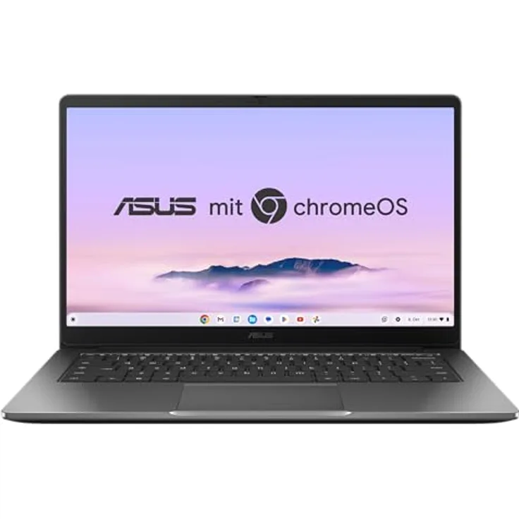 ASUS Chromebook Plus CX14 CX1405CTA, 14" FHD IPS Display, Intel Core 3-N355, 8GB RAM, 128GB eMMC, ChromeOS, QWERTZ, Rock Grey