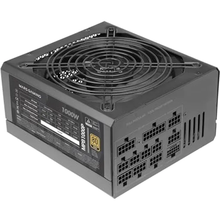 Mars Gaming MPB1000P Fuente Alimentación Modular ATX 3.1 1000W 10 Años Garantía 80Plus Gold Negro, 80Plus Gold-Zertifizierung, 10 Jahre Garantie, Modulares Design