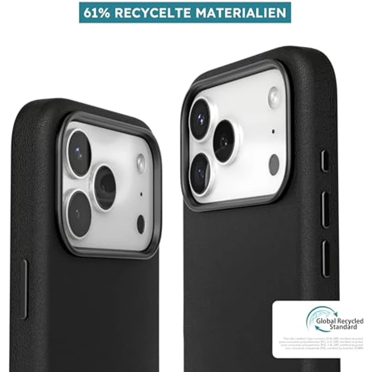 VONMÄHLEN Like Leather Case für iPhone 17 Pro Max, vegane Lederhülle mit MagSafe-Kompatibilität, schwarz – Bild 4
