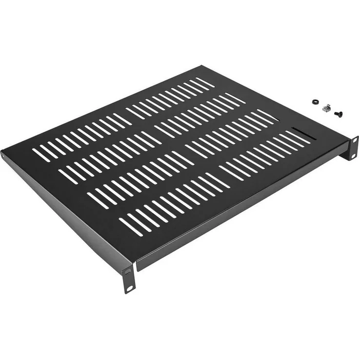 Renkforce Netzwerkschrank 48.3 cm (19) Geräteboden mit Lüftungsschlitzen, Einbautiefe, Schwarz
