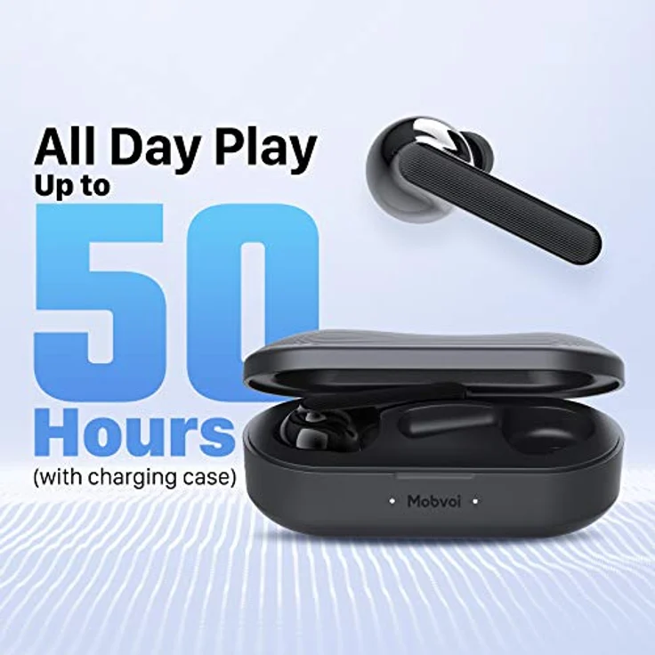 Ticwatch Earbuds Gesture Drahtlose In-Ear-Kopfhörer Unabhängige Verbindung mit Bluetooth 5.0 Dual-Mic Noise Cancelling 50H Spielzeit mit Ladekoffer Black – Bild 3