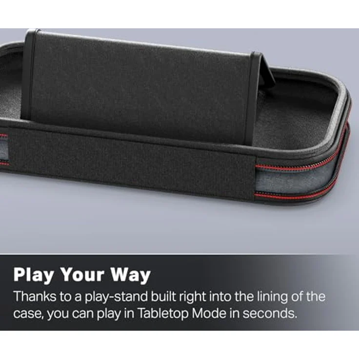 PowerA Slim Case für Nintendo Switch 2 - Dunkles Heidengrau, offiziell lizenziert, Schutzhülle mit Platz für 10 Softwarekarten, gepolstertem Displayschutz und integriertem Standfuß – Bild 5