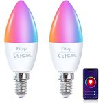 Fitop Alexa Smart Glühbirnen, E14 Wlan LED Lampen Dimmbar Glühbirne 4.9W 470Lm+2700-6500K+RGB 16 Millionen Farben, App Steuern Kompatibel mit Alexa/Google Home, Sprachsteuerung 2 Pack