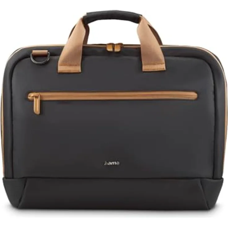 Hama Laptoptasche für Laptops 13,3“ - 14,1“ (leichte Businesstasche als Umhängetasche oder Tragetasche, Notebooktasche mit Organizer-Vorderfach und -Innenfach, wasserabweisend, gepolstert) schwarz