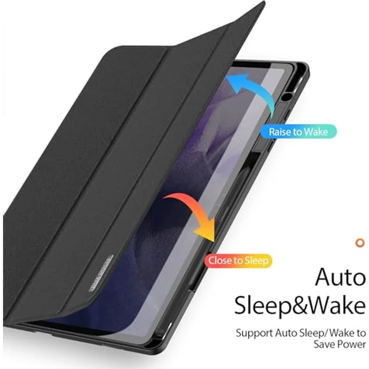 Dux Ducis Tablet-Hülle Domo Hartschale mit Smart Sleep für Samsung Galaxy Tab S9 FE Plus, elegante Standfunktion, schwarz – Bild 4