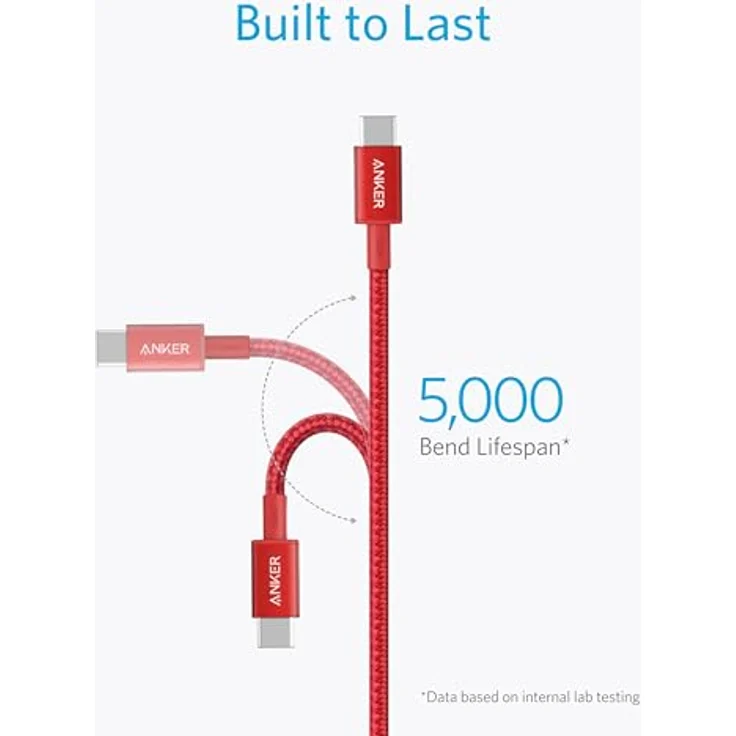 Anker New Nylon USB-C to USB-C 100 W Cable, 3 m, rot (A8758091) – Bild 7