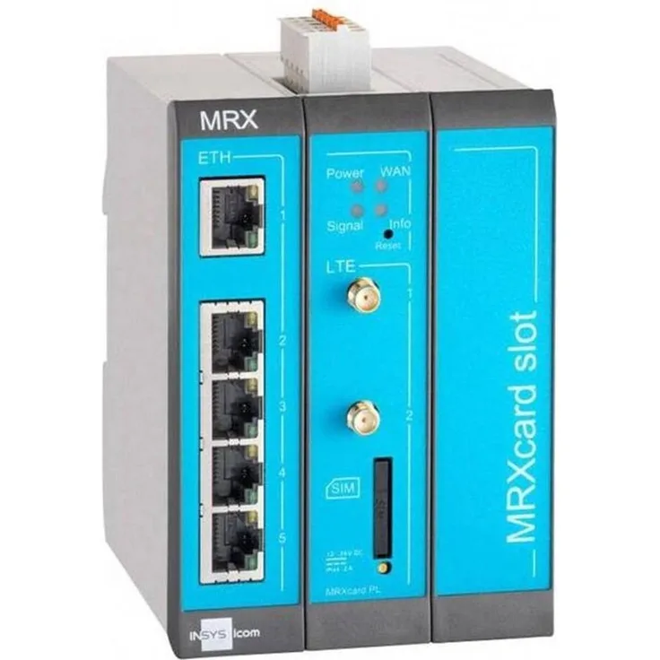Insys MRX3 LTE 1.1 Modularer LTE Mobile Router, IT-sicher, programmierbar, blau