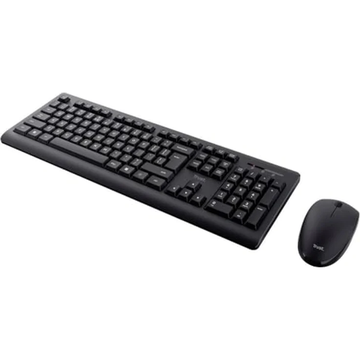 Trust Primo Funk Tastatur, Maus-Set Deutsch, QWERTZ Schwarz – Bild 1