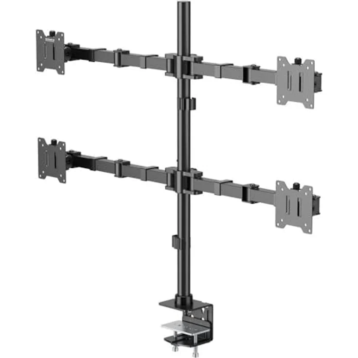 SpeaKa Professional SP-MM-541 4fach Monitor-Tischhalterung, neigbar und schwenkbar, für 43,2 cm (17) - 88,9 cm (35) Monitore, schwarz, max. Tragkraft 15 kg – Bild 3