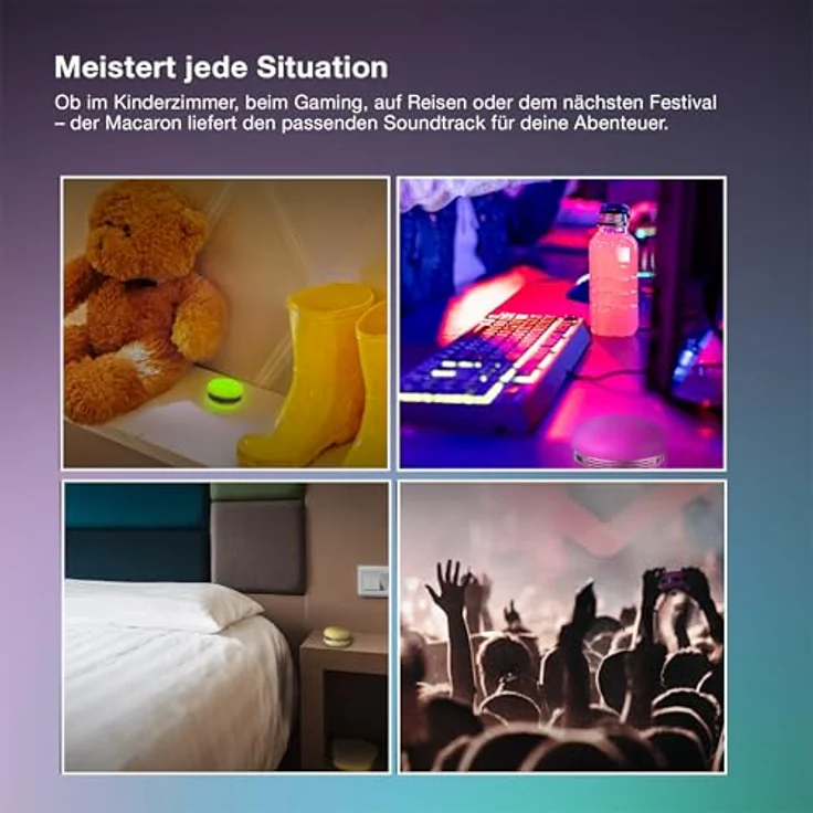 Osram Smart Macaron, Bluetooth-Lautsprecher mit Dreh-Farblicht, Musik-Sync, App-Timer und Stereo-Pairing, Pink – Bild 5