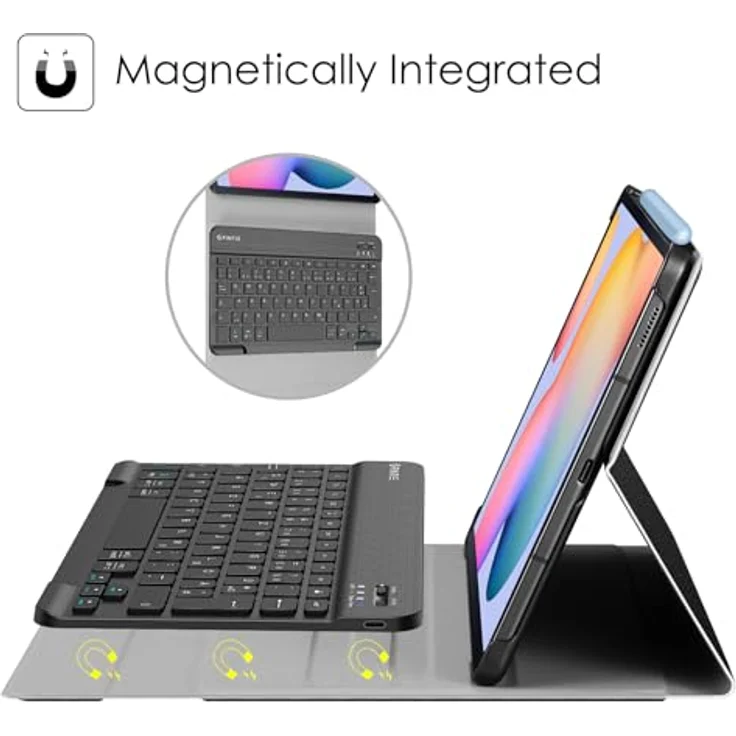 Fintie Tablet-Hülle mit Tastatur für Samsung Galaxy Tab S6 Lite 10,4 Zoll 2024/2022/2020, Magnetisch Abnehmbarer Bluetooth Tastatur, Deutsches Layout – Bild 3