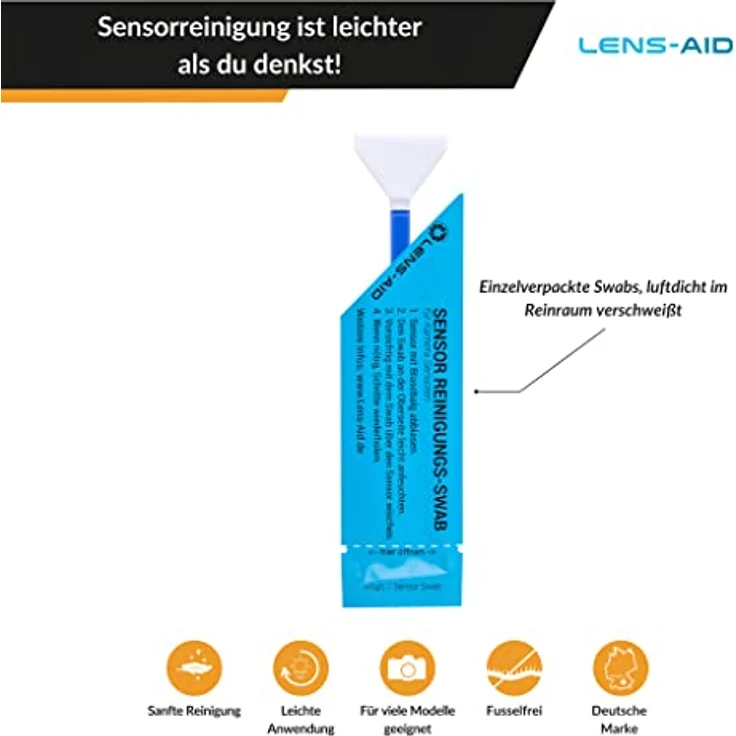 Lens-Aid Sensor Cleaning Swabs zur Reinigung von MFT Kamera Sensoren: 12x Mikrofaser Cleaning Swab 12 mm einzeln verpackt – Bild 3