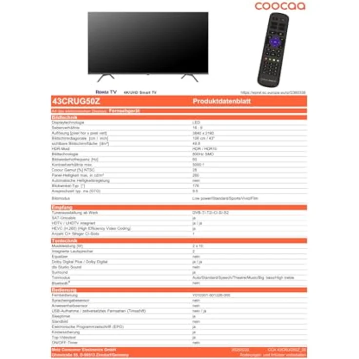 Coocaa COOCAA 43CRUG50Z, 43 Zoll LCD-TV mit UHD Auflösung – Bild 7