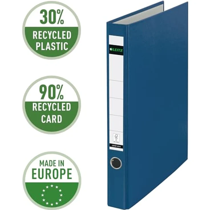 Leitz Aktenordner Ordner 35mm DIN A4 Material der Kaschierung außen: Polypropylen Material der Kaschierung innen: Pappe blau – Bild 2