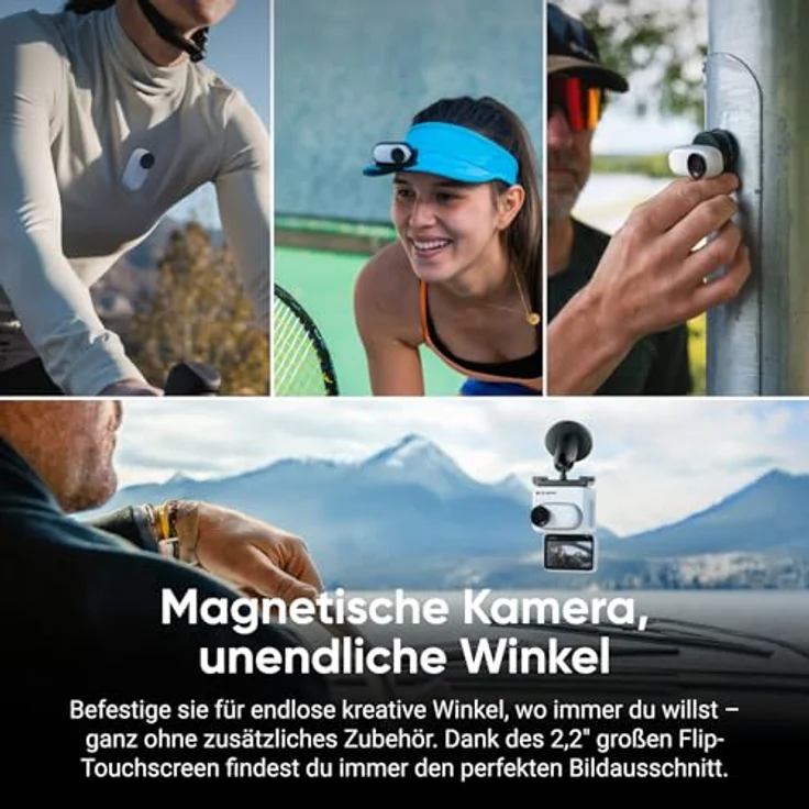 Insta360 GO 3S Fahrrad-POV-Bundle, Tragbare 4K Mini-Kamera mit 128 GB, Weiß, FlowState-Stabilisierung, 140 min Akku, 10 m wasserdicht, KI-Bearbeitung, Apple Find My – Bild 4
