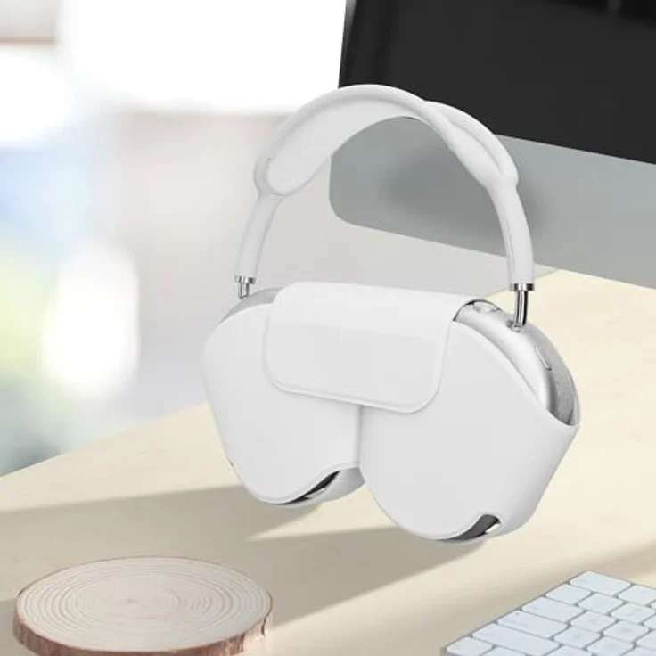 kwmobile Apple AirPods Max Case - weiche Kopfhörer Tasche aus Polyester - Cover in Weiß – Bild 3