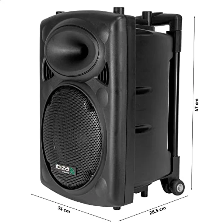 Ibiza 15-6018 Mobile Beschallungsanlage 25 cm (10 Zoll) mit USB-MP3, BT, REC, VOX, 1 VHF und 1 Kabelmikrofon, 500W – Bild 7