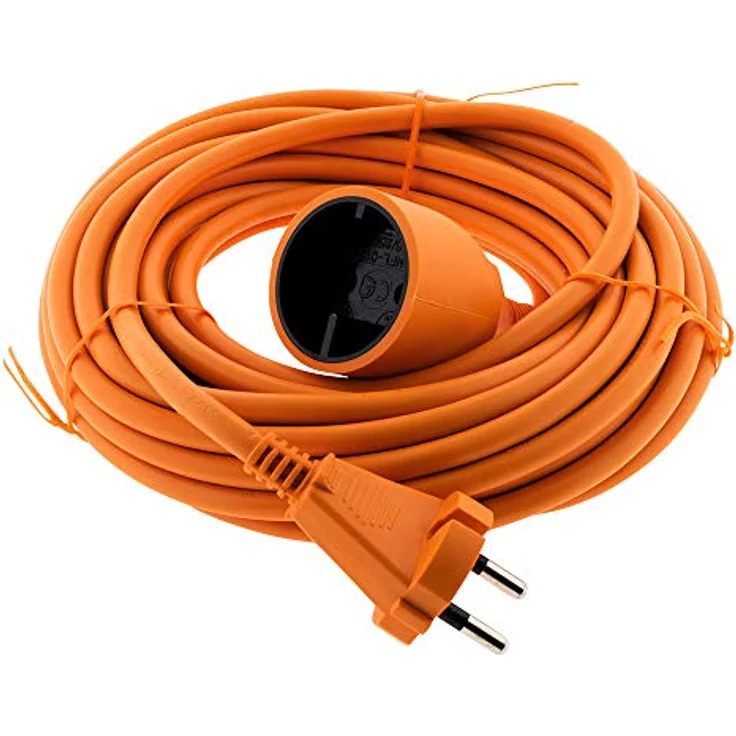 Zenitech Verlängerungskabel 16A HO5VV-F 2x1,5mm², wetterfest, orange, Länge 10m, für Rasenmäher & Grills, NF- & CE-zertifiziert – Bild 1