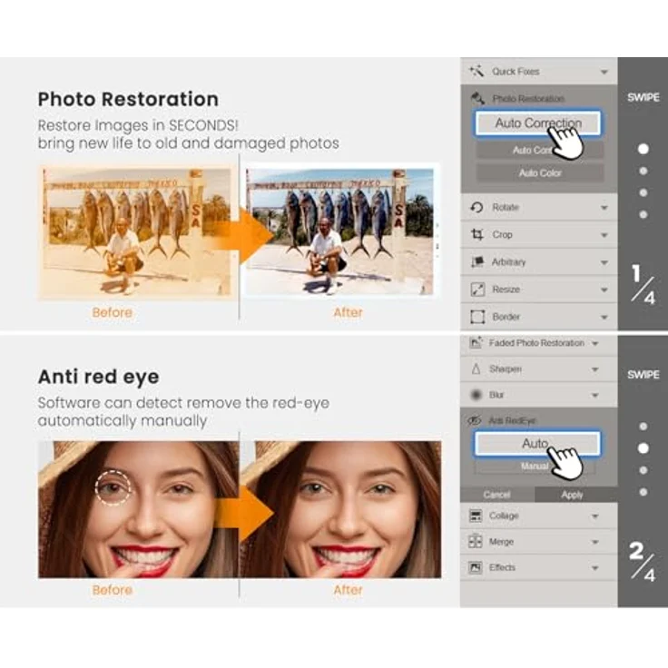 Plustek ePhoto Z300, Dokumentenscanner mit automatischer Scanfunktion und Bildbearbeitungssoftware, weiß/blau – Bild 4