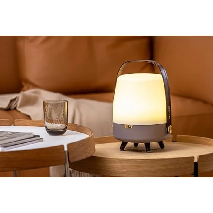Kooduu - Lite-up Play Mini Sound by Sound by JBL Lautsprecherlampe - Tragbar und Kabellos - Bluetooth-Verbindung und hochwertiger Klang, Erde - Braun, Taupe – Bild 2