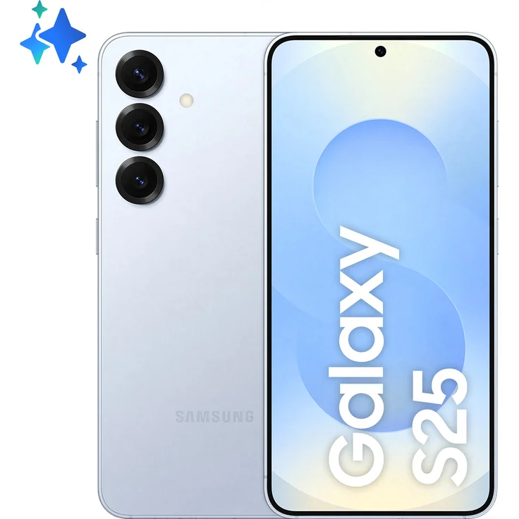 Samsung Galaxy S25 Smartphone AI, 6.2'' FHD+ Dynamic AMOLED 2X, 50MP Kamera, 12GB RAM, 128GB, 4.000 mAh, Icyblue – Bild 1