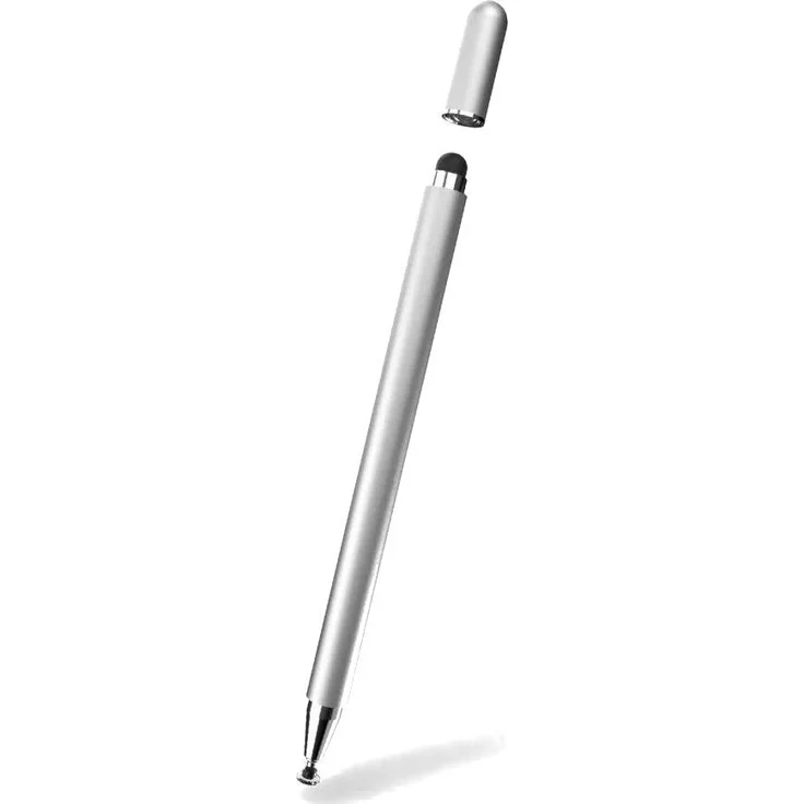 Tech-Protect Stiftmagnet Silber, universeller Eingabestift mit präziser Spitze und doppelter Anwendungsmöglichkeit