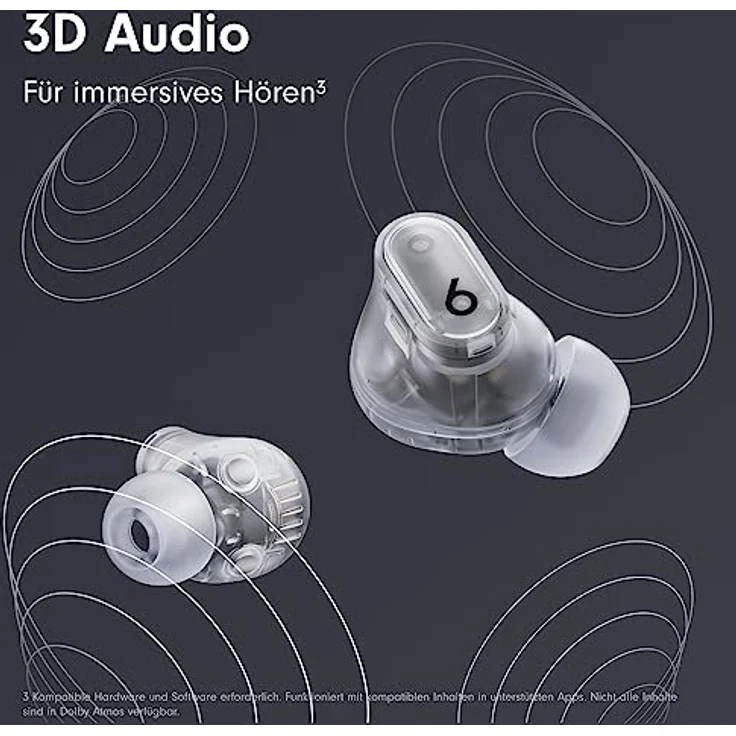 Beats Studio Buds + (2023) – Komplett kabellose Noise Cancelling In-Ear Kopfhörer, verbesserte Apple & Android Kompatibilität, eingebautes Mikrofon, Schweiß-beständige Bluetooth Kopfhörer- Transparent – Bild 5