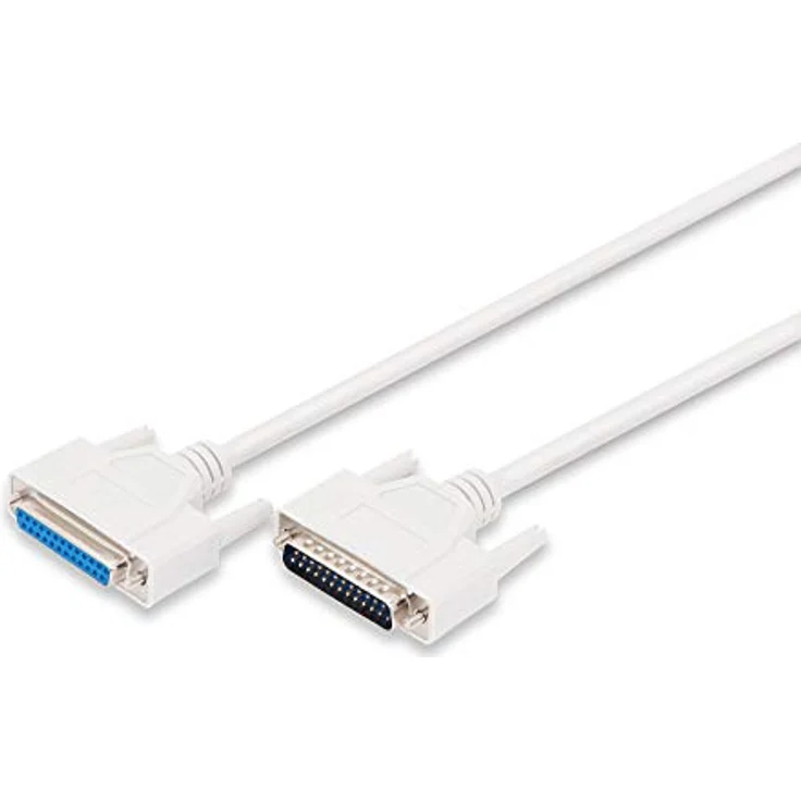 DIGITUS Paralleles Anschluss-Kabel - D-Sub 25 zu D-Sub 25 - Stecker zu Buchse - 5.0m - Verlängerungskabel - Beige – Bild 2