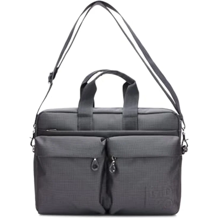 Mandarina Duck MD20 Briefcase, Laptop- und Tablet-Tasche mit Two Way Zipper, grau, für bis zu 15 Zoll Laptops, inklusive Schulterriemen – Bild 1