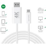 4Smarts Multimedia USB-C auf Display Port Kabel, 2 m, 4K@60 Hz, weiß