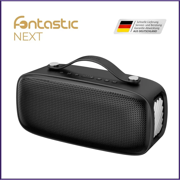 Fontastic SOULVOX50 Bluetooth-Lautsprecher mit 50 Watt, spritzwassergeschützt, 4000 mAh Akku, Equalizer und LED-Lichteffekten