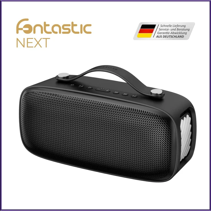 Fontastic SOULVOX50 Bluetooth-Lautsprecher mit 50 Watt, spritzwassergeschützt, 4000 mAh Akku, Equalizer und LED-Lichteffekten