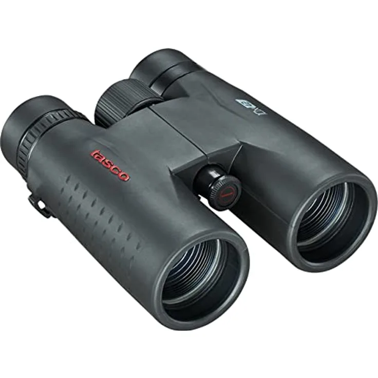 Tasco 10x42 Essentials, Kompaktes Fernglas mit 10-facher Vergrößerung, wetterfest und leicht (290g), inkl. Tragetasche und Reinigungstücher