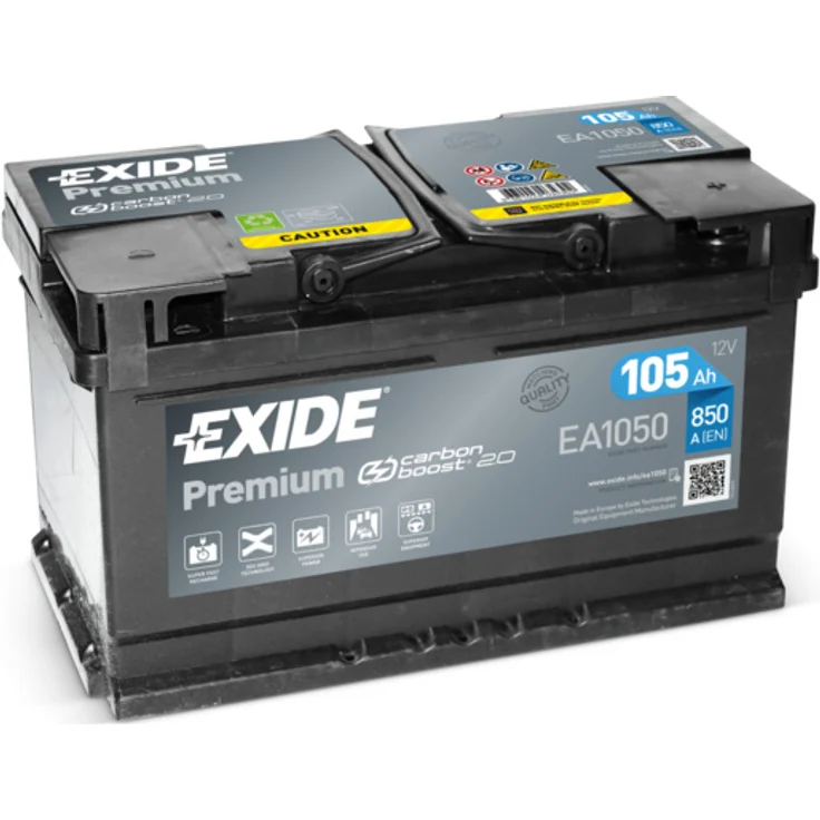 Exide Technologies Batteria Premium 105 Ah, hochwertige Markenbatterie für zuverlässige Leistung – Bild 1