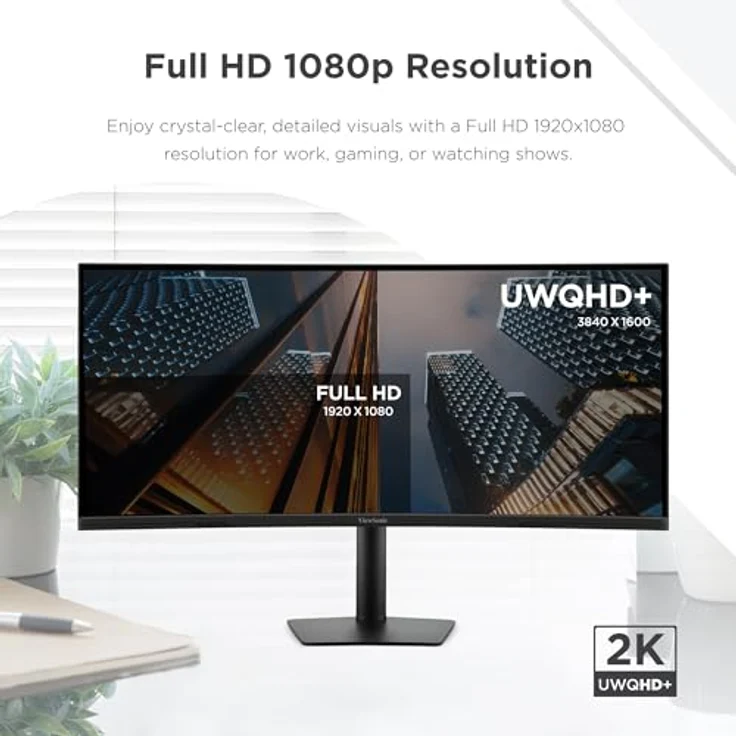 ViewSonic VA3820C, 38 Zoll Curved LED Monitor mit QHD Auflösung und integrierten Lautsprechern – Bild 3
