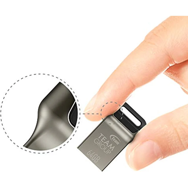 TEAMGROUP C162 128 GB USB 3.2 Gen 1 (USB 3.1/3.0) Mini passt Metall USB Flash Drive, Lesegeschwindigkeit bis zu 90 MB/s, externer Speicher Thumb Drive Memory Stick TC1623128GB01 – Bild 4