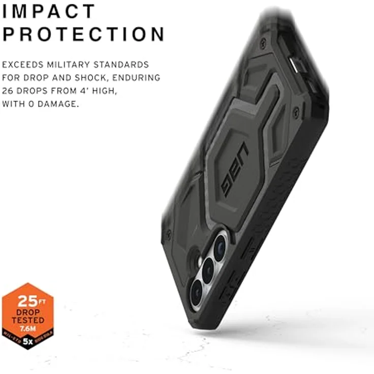 URBAN ARMOR GEAR Monarch Pro Case Samsung Galaxy S26 Hülle, 6m Fallschutz nach Militärstandard, Magnetring, Wireless Charging kompatibel, Carbon Fiber – Bild 3