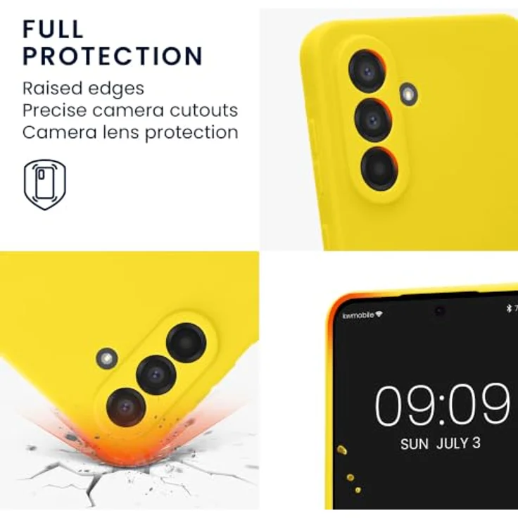 kwmobile Handyhülle für Samsung Galaxy A56 5G - flexibles Silikon Case, reißfest und rutschfest, strahlend Gelb – Bild 3