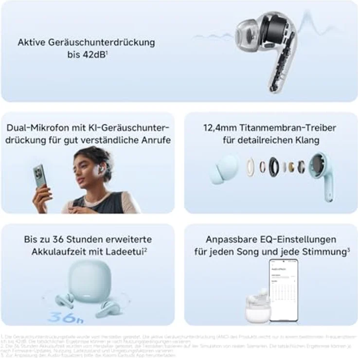 Xiaomi Redmi Buds 8 Lite, True-Wireless-In-Ear-Kopfhörer mit langer Akkulaufzeit, weiß – Bild 3