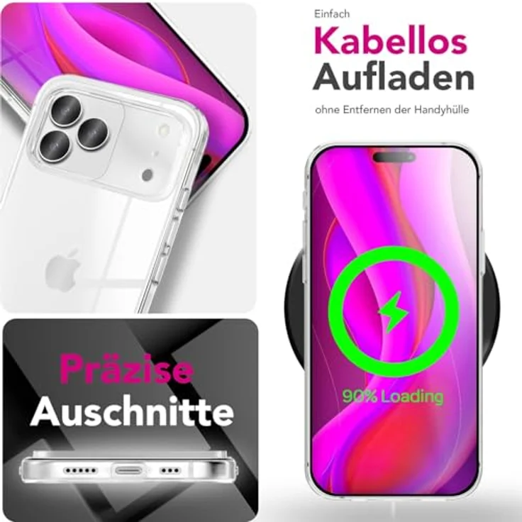 NALIA Airflex iPhone 17 Pro Max Hülle, Kristallklarer Silikon TPU Case, Anti-Gelb Effekt, Robust & Kratzresistent, Durchsichtige Handyhülle – Bild 4