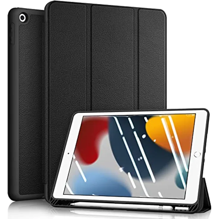 Fintie iPad 9. Generation Schutzhülle 10.2 Zoll Schwarz - Superleicht, mit Pencil Halter, Auto Sleep/Wake