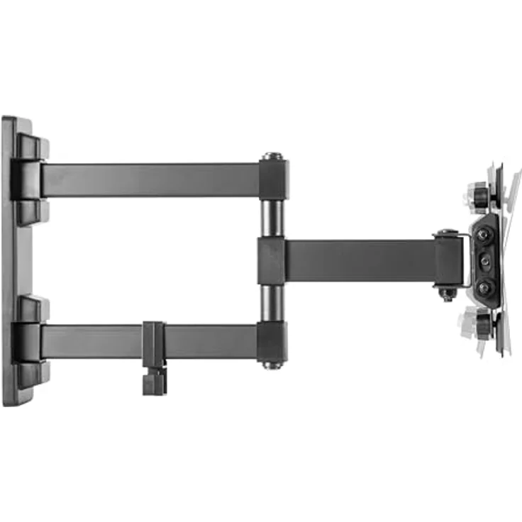 Deltaco Wandhalterung ARM-1204 für TV/Monitore (27", 20 kg), Schwarz, verstellbarer Schwenkarm und kippbare VESA-Halterung – Bild 3