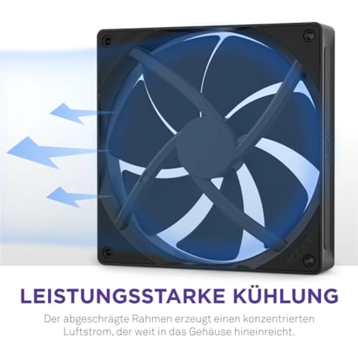 NZXT F140P V2 PWM Lüfter, 140mm, hoher Luftdruck für Radiatoren, leiser Betrieb, schwarzes Design – Bild 4