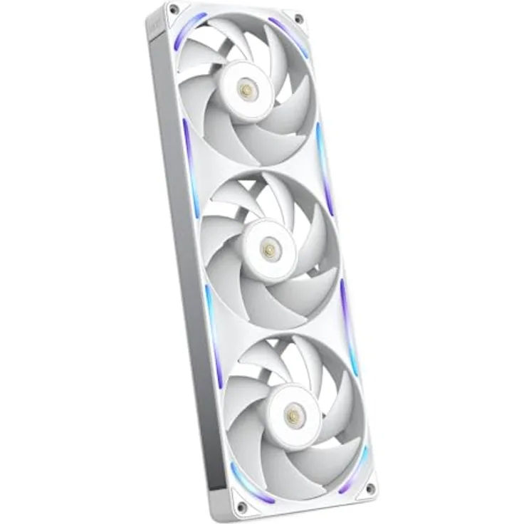 NZXT F360X Performance-Einzelrahmen-Lüfter, 3x 120mm PWM RGB Gehäuselüfter, maximale Luftförderung, LCP-Rahmen, magnetisches Fluid-Dynamic-Lager, Weiß