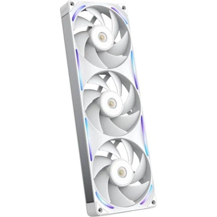 NZXT F360X Performance-Einzelrahmen-Lüfter, 3x 120mm PWM RGB Gehäuselüfter, maximale Luftförderung, LCP-Rahmen, magnetisches Fluid-Dynamic-Lager, Weiß – Bild 1