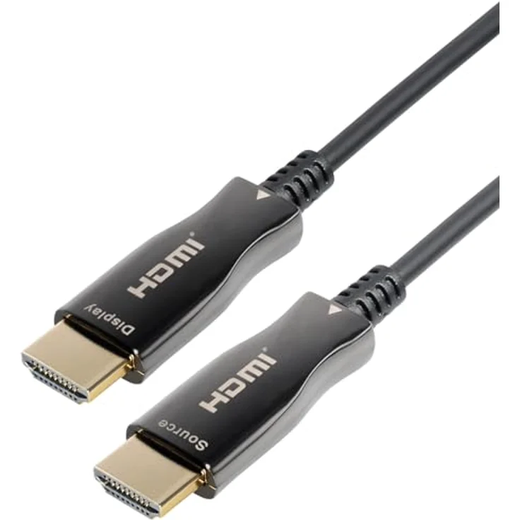 MaxTrack aktives HDMI® Glasfaser Kabel mit Ethernet C508-50ML - HDMI 2.0, 4K UHD, 4K@60Hz, 3D, HDR, HDCP 2.2, YUV 4:4:4, mit optischem Wandler, bis zu 100m Reichweite – Bild 1