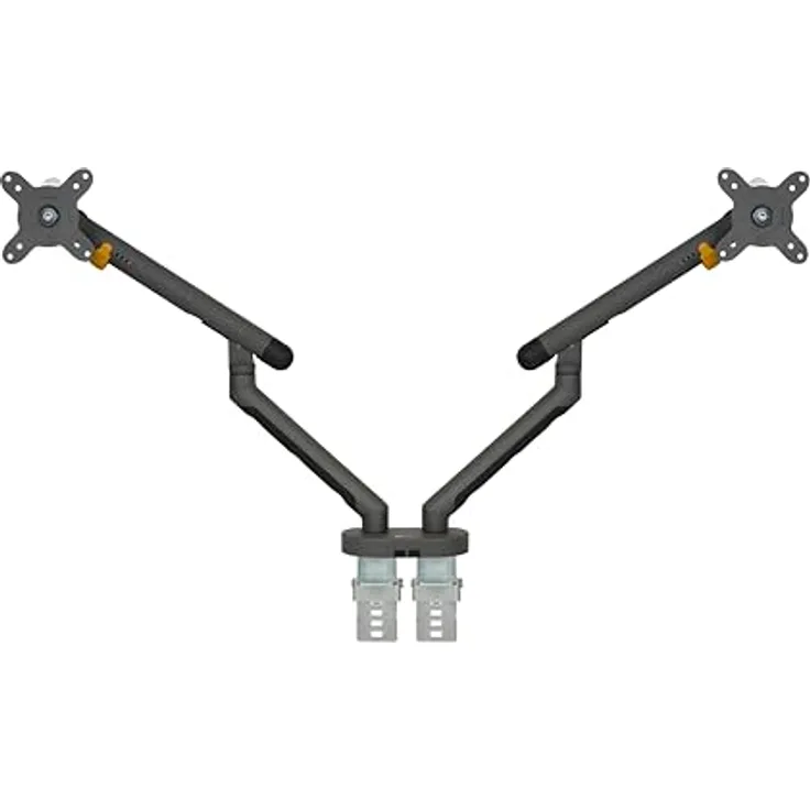 BakkerElkhuizen Bildschirm Halterung BE Flexible Dual - 2 Monitor Halterung Tisch - für 10 bis 27 Zoll Monitor - Höhenverstellbar - Dunkel Grau, ergonomische Monitorarm mit Gewichtsausgleich und Kabelmanagement